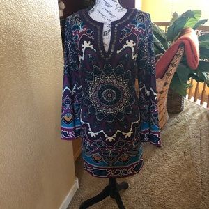 Preloved purple paisley Nicole Miller dress sz 10